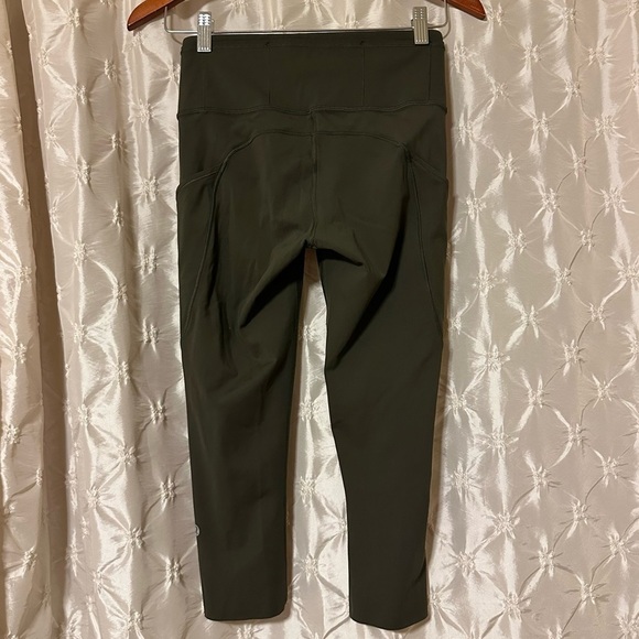 Lululemon Fast & Free Crop II Nulux Leggings Dark Olive - Picture 6 of 12